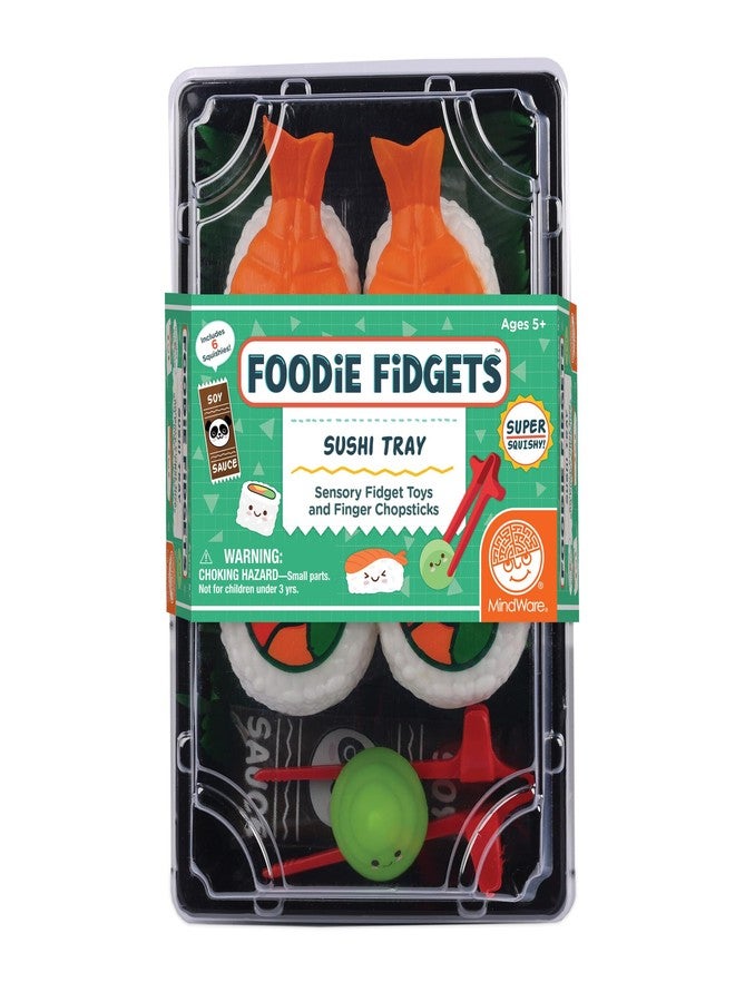 مايندوير مجموعة ألعاب MindWare Foodie Fidgets Sushi Tray للأطفال والكبار - من عمر 5 سنوات فما فوق - Image 1